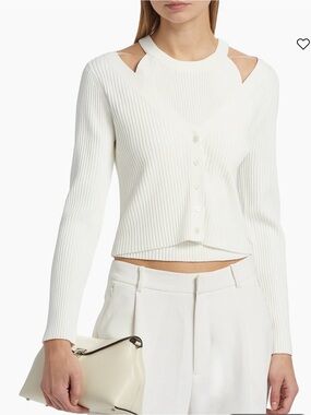 Lonnie Rib-Knit Layered Cardigan